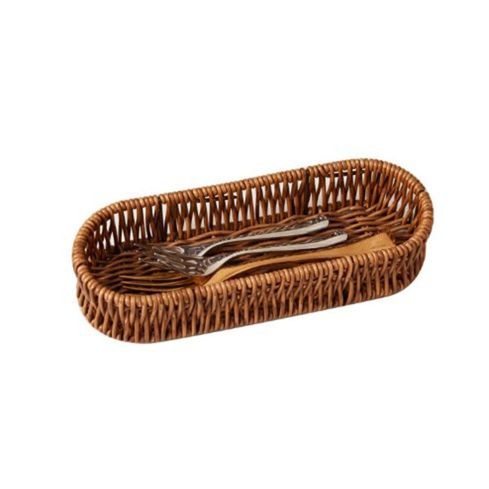 Household Rattan Wicker Woven Serving Baskets Rattan Basket  Restaurant Serving Tabletop Display