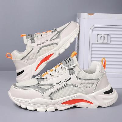 Spring New Men's Sports Shoes Low Top Color Contrast Dad Shoes Breathable Korean Running Shoes