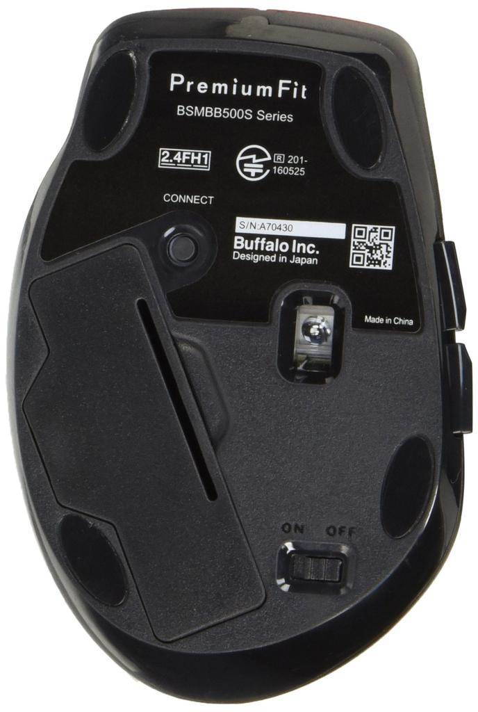 Buffalo Bluetooth BlueLED Premium Fit BSMBB505SRD Mouse, Small, Red,