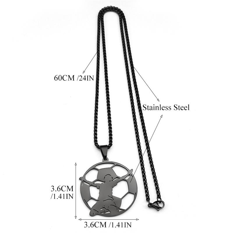 Soccer Football Goalkeeper Necklace For Women Men Stainless Steel Gold Silver Color Sports Spirit Chain Jewelry Gifts Collar