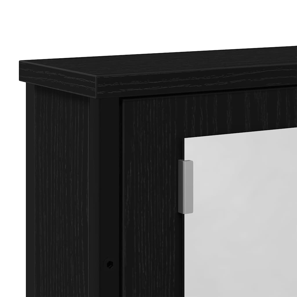 Bathroom Mirror Cabinet in Black Oak Look 42 x 12 x 60 cm Engineered Wood