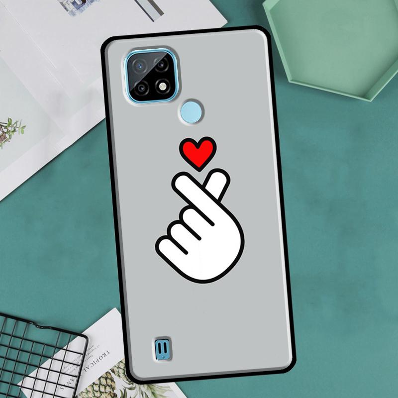 Kpop Finger Heart For OnePlus 10 Pro 9 Pro 8T 9R Nord2 Case For Realme 9 8 Pro 8i 9i C35 GT Neo 2 3 Master