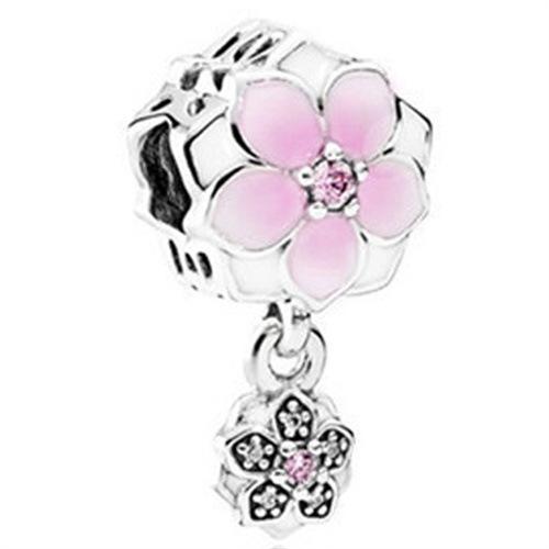 Bracelet Women'S Pink Love Mulan Petals Glazed Beads Loose Beads String Beads Diy Accessories
