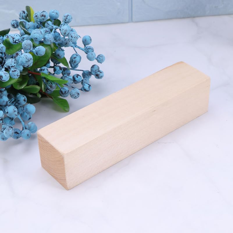 STOBOK Carving Wood Carving 2pcs Basswood Blocks 15cm Long for Woodworking Unpainted Wooden Blocks for Art DIY Crafts Kit, Crafts, Beginners,