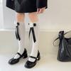 Lolita JK Schleife Mittellange Socken 3D Kamelienblüte Krawatten Socken Ballett Sommer Dünne Weiße Socke Y2K Party KLEID Designer Socken