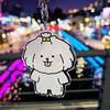 Coton de Tulear puppy character keychain key ring