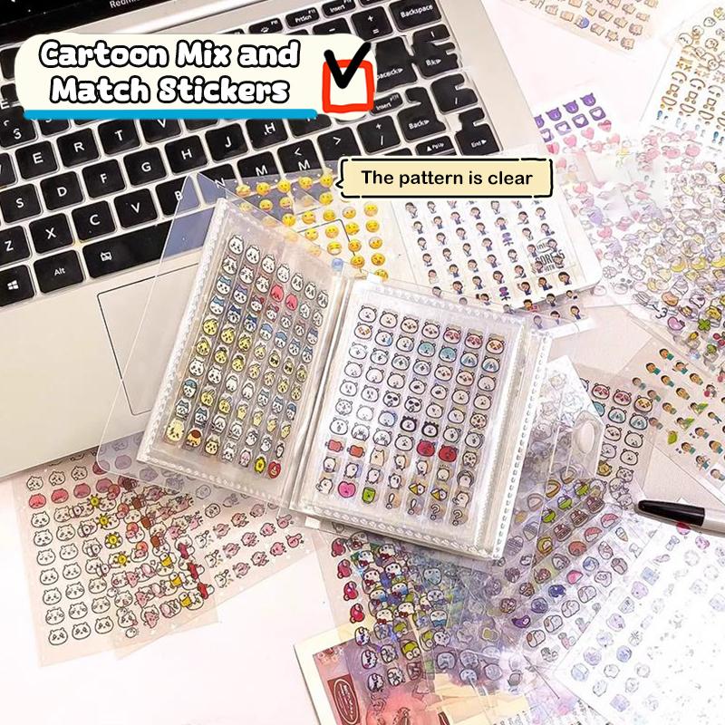 1 Set Waterproof Cute Nose Gag Notebook Storage Book Stickers Nail Art Stiers Girls Cartoon Decorative Patches Prank Toys