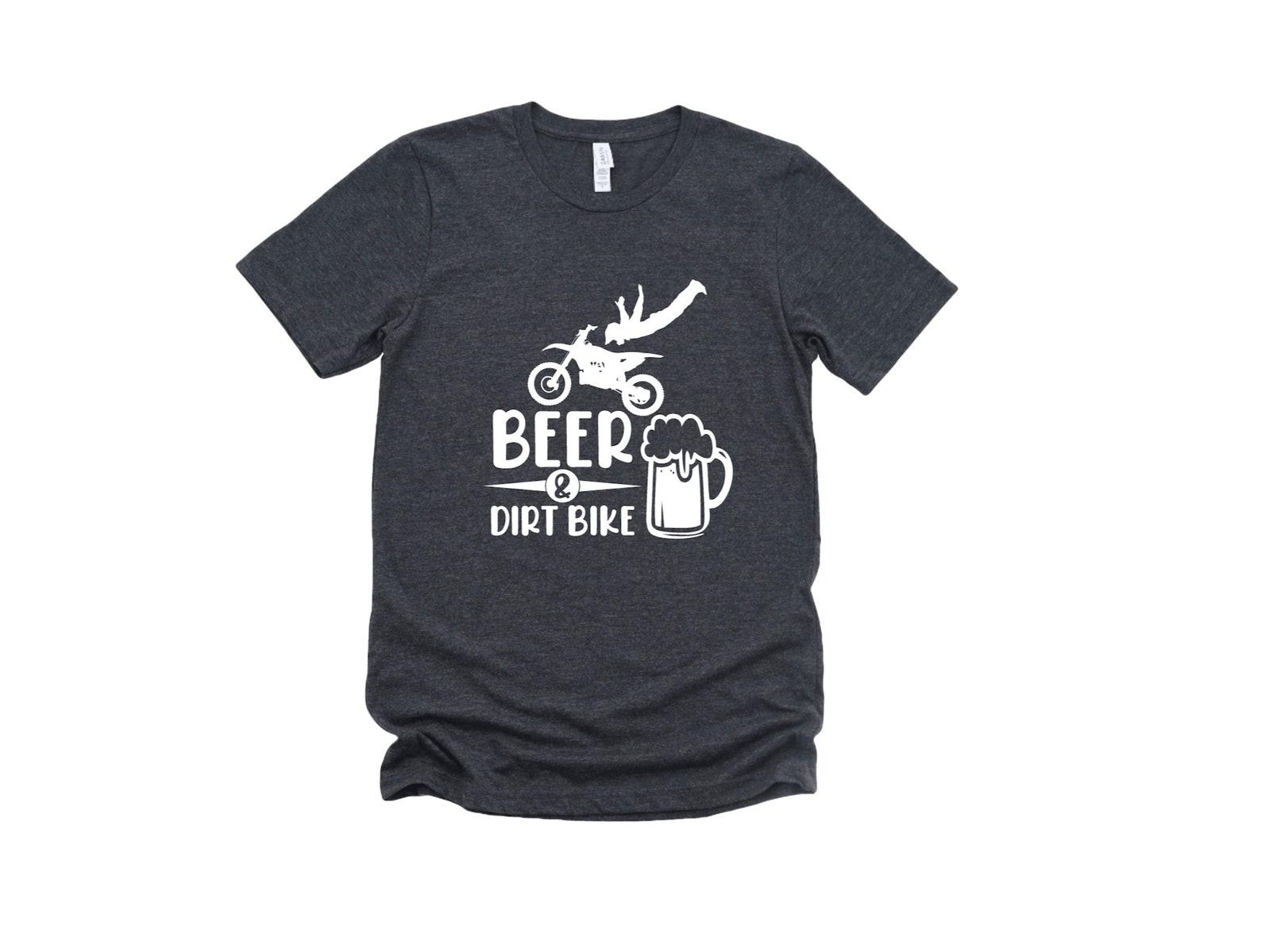 Beer & Dirt Bike Unisex Graphic Tee, Short Sleeve Shirt, Racing, Motocross 2XL
