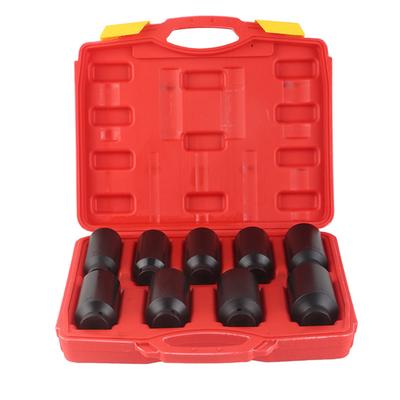 9 st 1 2 Tums Hylsnyckelsats för Hjälmutter till Drivaxel Sexkantshylsor 29mm 30mm 31mm 32mm 33mm 34mm 35mm 36mm 38mm