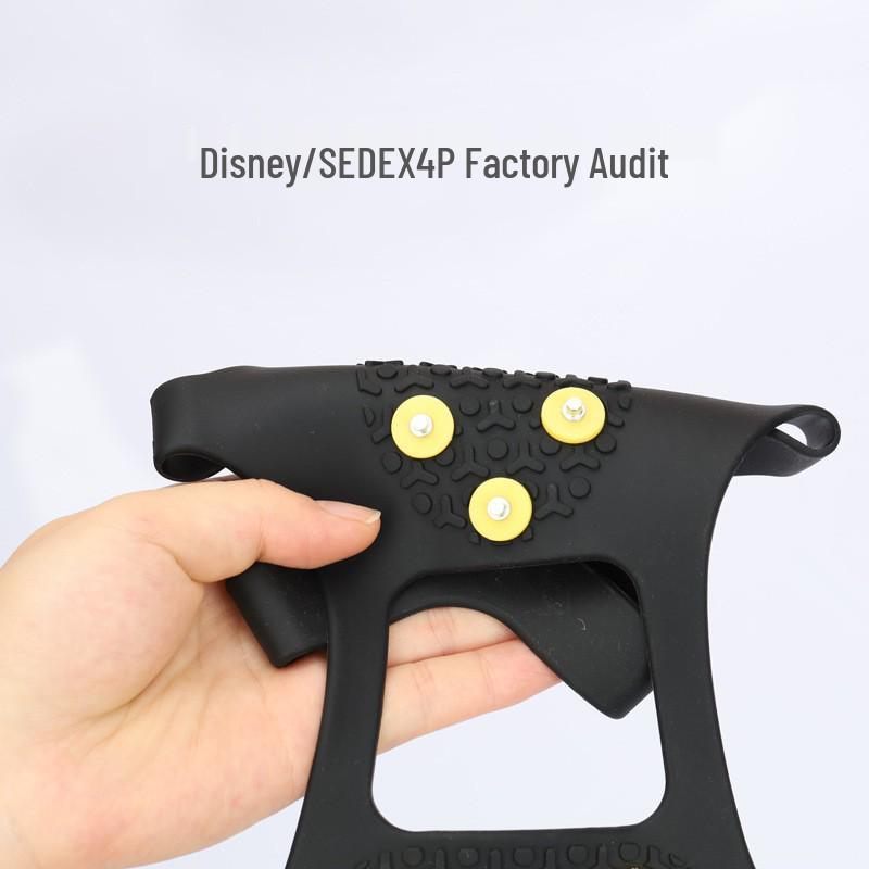 Black Silicone Ice Cleats for Outdoor Rock Climbing - Anti-Slip, High Elasticity Winter Shoe Covers