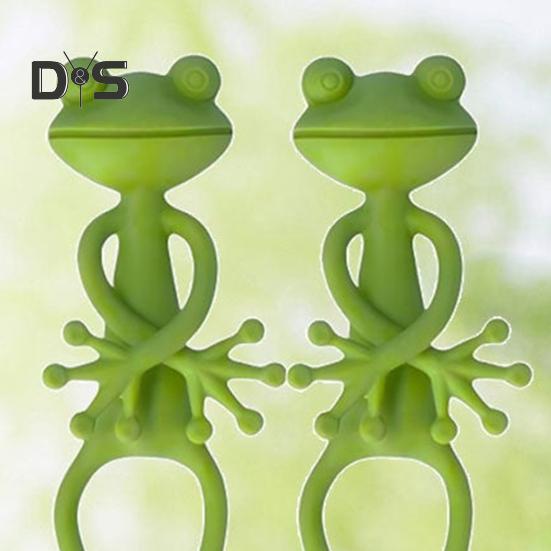 6 Stück grüne Pflanzenstützen in Froschform, Pflanzenstammhalter, Frosch-Pflanzenstütze, Stützhalter für kleine Topfpflanzen, Sukkulenten, Gartendekoration