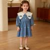 Girls' Long Sleeve Bow Embroidery Dress - Spring/Autumn Korean Style