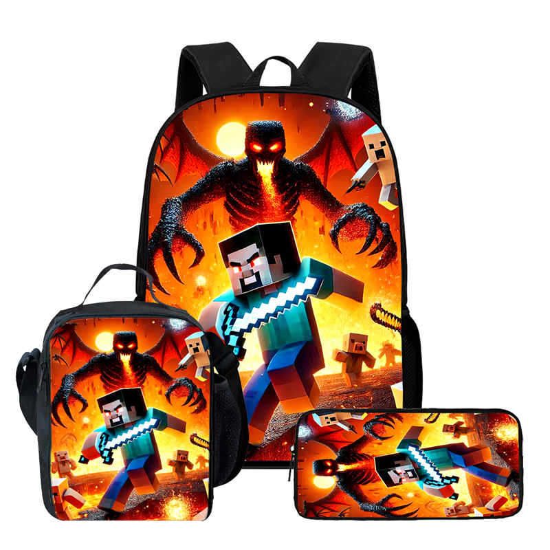 Minecraft Printed Backpack Children'S Elementary School Bag