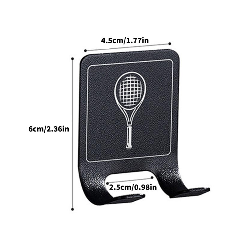 Badminton Racket Holder Stainless Steel Wall Hook Wall Mounted Racket Holder Tennis Racket Storage Rack Easy to Use