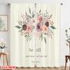 2pcs 2D Flat Printing Window Drapes Floral God's Stillness Psalm 46 10 100% Polyester Fabric Without Electricity Birthday Party