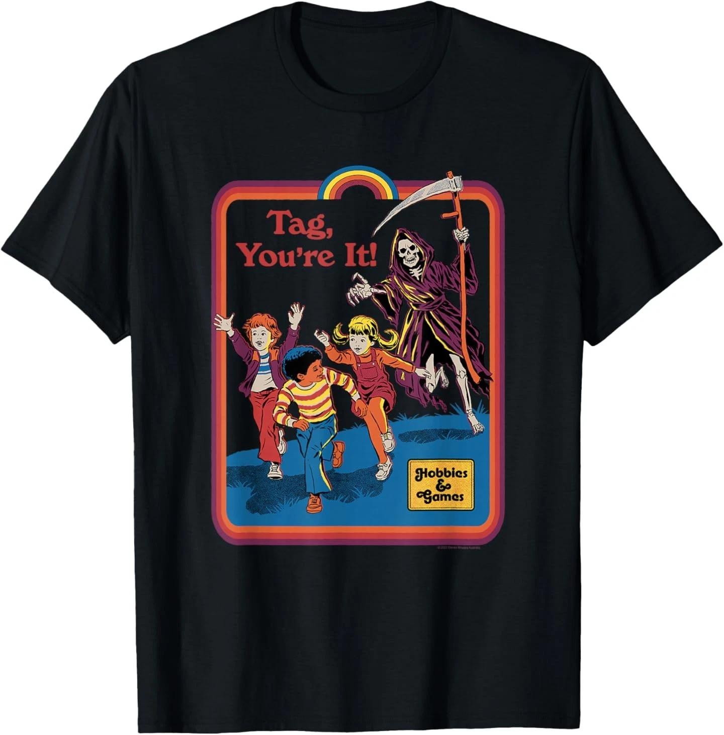 Steven Rhodes Grim Reaper Tag You re It Retro Dark Humor T- Shirt XL