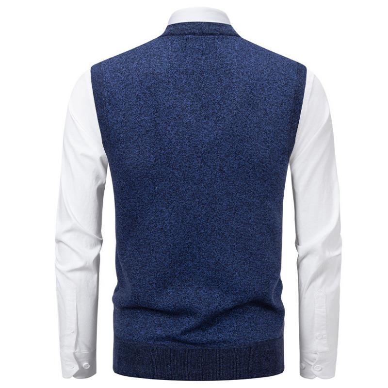 Men S V Neck Slim Fit Fleece Pullover Knit Vest