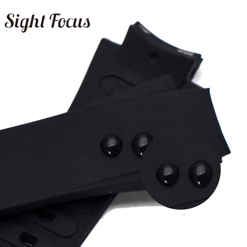 25x16mm Watch Band for IWC Aquatimer Replacement Strap IW354807 Bracelet for Men Black Silionce Rubber Belt Pin Buckle Masculino