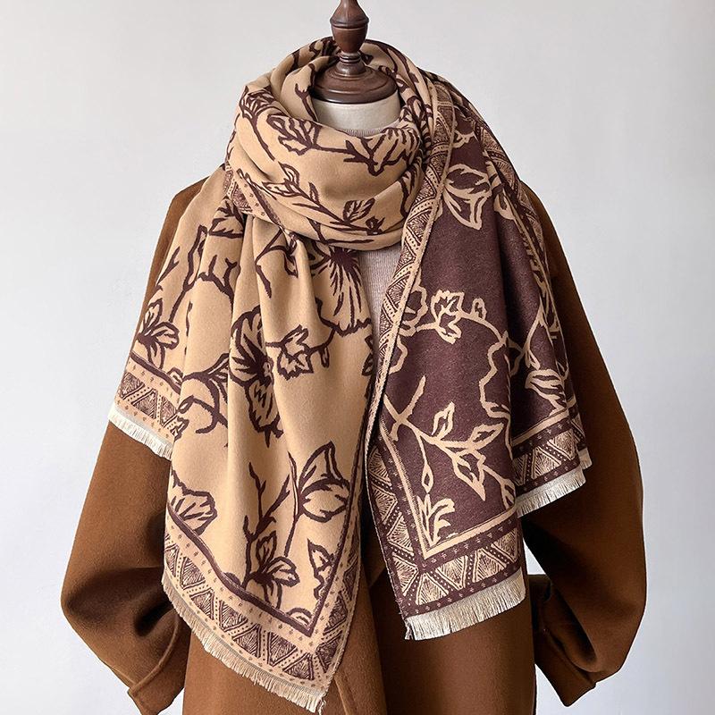 Autumn and Winter Student Scarf Women's High-end Fashion Printed Scarf Shawl