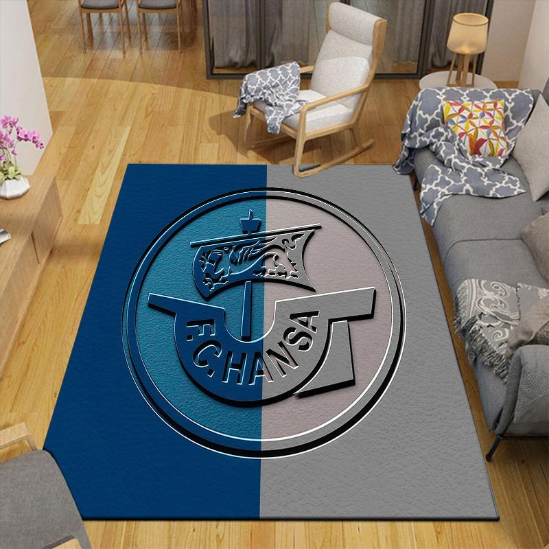 FC Hansa Rostock Flannel Pattern Square Carpet,Area Rug,Carpet Rug for Living Room Bedroom Sofa Playroom Decor,Non-slip Floor Mat