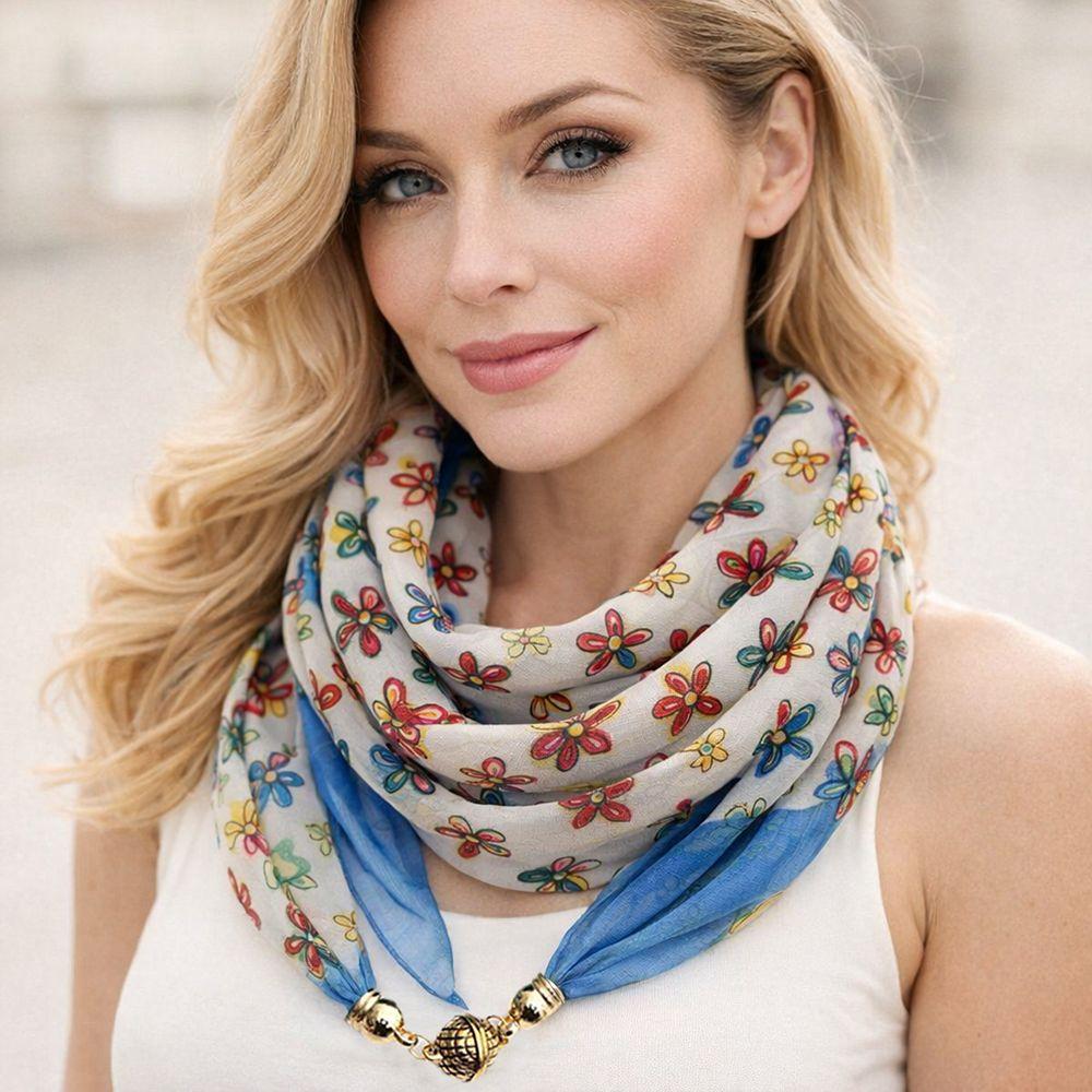 Luxury Women's Neck Scarf Chiffon Headscarf Fashion Square Scarf  Spring