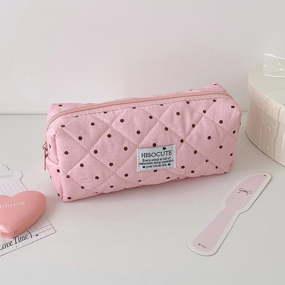 Lightweight Makeup Bag Polka Dot Stationery Storage Pouch Simple Pen Bag  Students Supplies