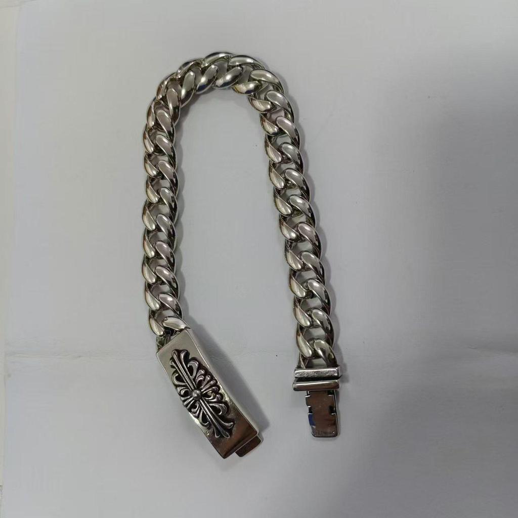 CH Retro Crono Bracelet with Diamond, Gold, Thai Silver, and Floral Cross Design