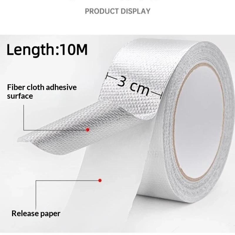 Exhaust Pipe Insulation Tape Exhaust Heat Tape Manifold Downpipe High Temperature Bandage Tape Silver Adhesive Tape