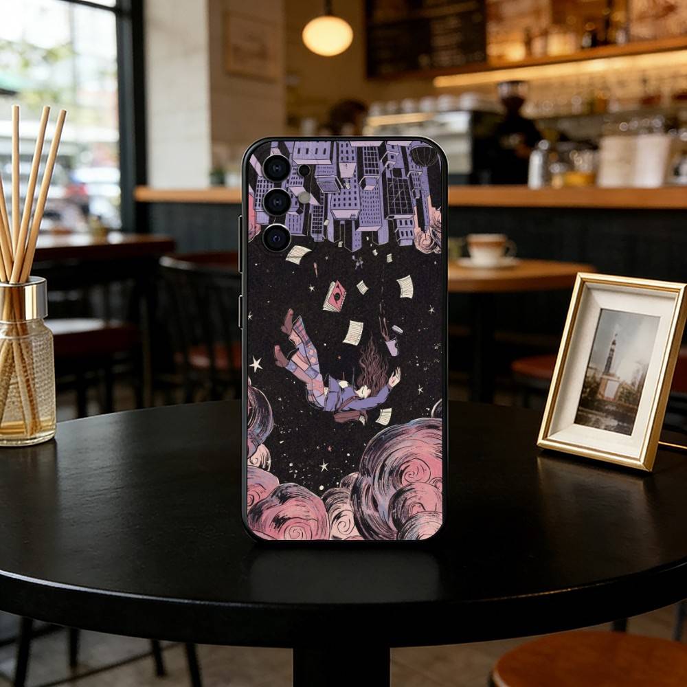 Artistic Inspiration Phone Case Black Silicone Soft For Samsung S25,S24,S21,S22,S23,S30,Ultra,S20,Plus,Fe,Lite