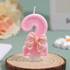 Pink Wax Birthday Number Candles with Transparent Bows – Creative DIY Art