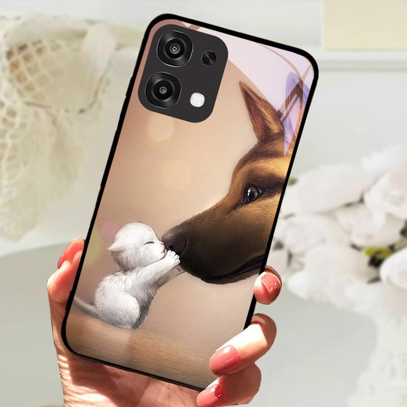For Oppo A6 A 6 Pro F31 5G CPH2781 Case Fashion Painting Tempered Glass Cover For OPPO A6Pro Phone Fundas Protective Shell Coque
