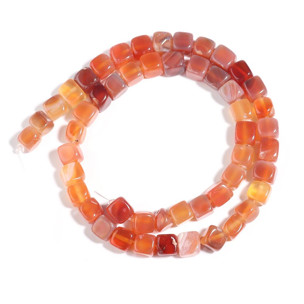 Natural Stone Square Beads 8mm Striped Agate Tube Stone Loose Spacer Beads For Jewelry Making Accessories DIY Bracelet Keychain
