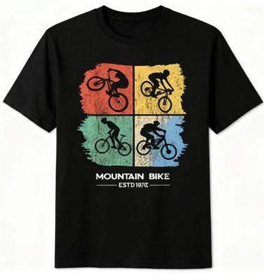 2025 Neues Abenteuer Sport Top Mountainbike Extrem Retro Grafik T-Shirt Vintage Radfahren Silhouette Print Baumwollshirt