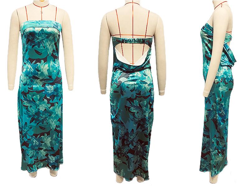 European & American 2025 Spring/Summer Satin Backless Tube Dress for Women.