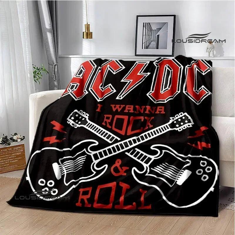 3D Retro Rock band AC/DC printed blanket Picnic blanket Warm Flannel blankets Home bed linings blankets for beds Birthday Gift