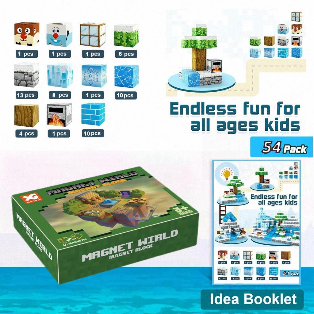 Minecraft Magnetic Cube Building Blocks - Children's Primitive Forest Construction Toy