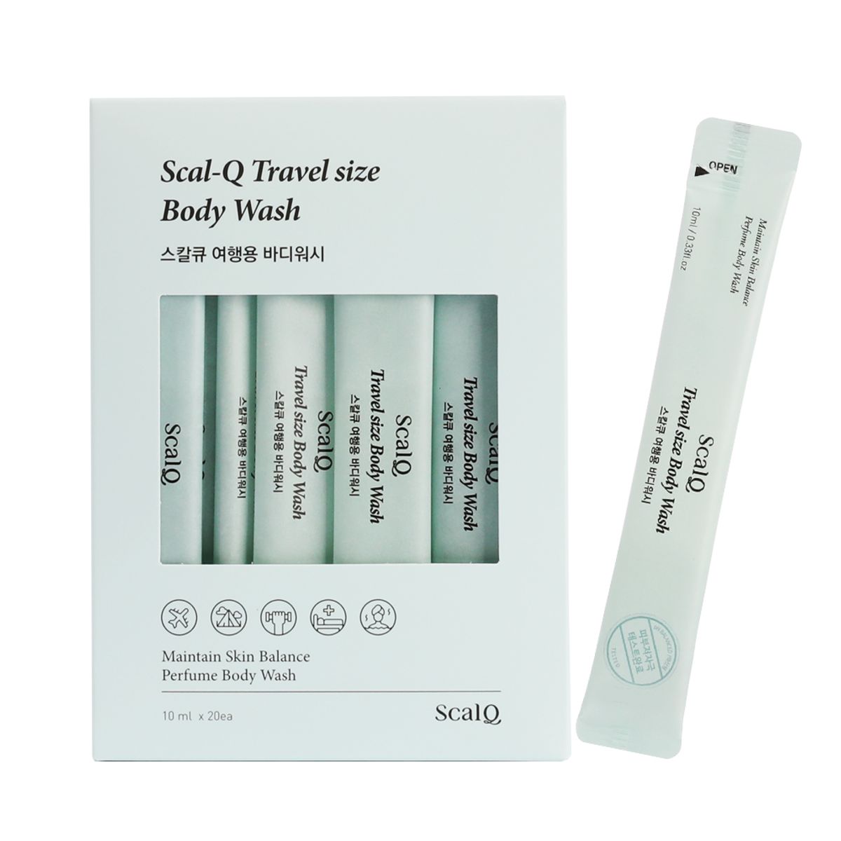 Travel-size mild acidic body wash 10ml, 20-pack