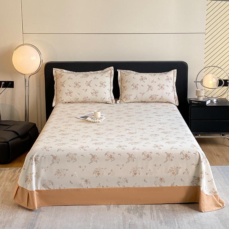 Retro Floral Pattern Bed Sheet Set 100% Cotton Bed Sheets Soft Breathable Bedspread with Pillowcases Queen Size Bedding Set