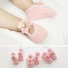 Lace Bow Non-Slip Baby Floor Socks with Floral Cutouts for Spring & Fall