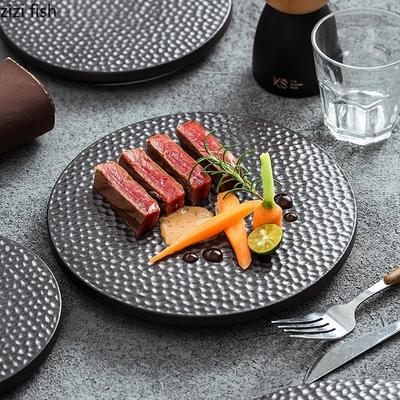 Keramikteller mit Wabenstruktur, rund, flach, kreativer Kuchenteller, Sushi-Teller, Steakteller, Spezialgeschirr für Molekularküche