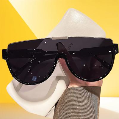 Ins Trending Monoblock Semi-round Sunglasses Designer Half Frames Goggle Shades Outdoor Oversized Sun Spectacles for Female and Male
