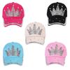 Cappellino da Baseball Snapback alla Moda da Donna con Corona, Perle Finte e Strass, Cappello da Sole per Esterno