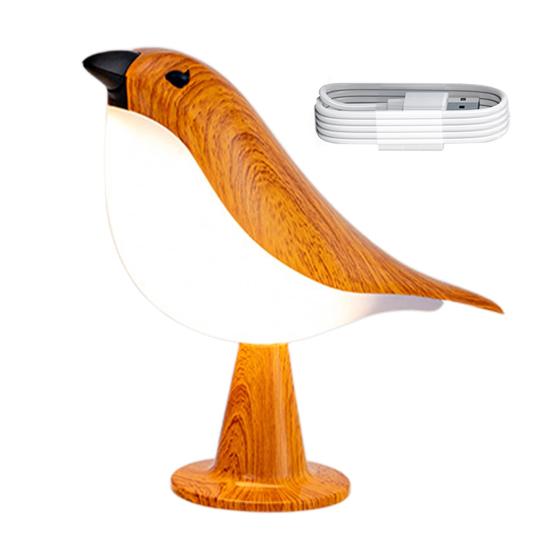 LED noční světlo s motivem ptáka, stolní lampa, 3 režimy svícení, nastavení jasu, bez blikání, dobíjecí LED noční lampa, stolní dekorace