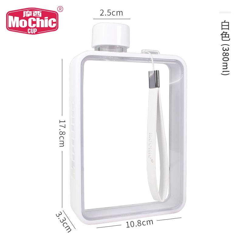 

380 мл Спортивная бутылка для воды Портативная дорожная плоская чашка для воды A5 Открытый фитнес-прозрачный чайник 301-400ml