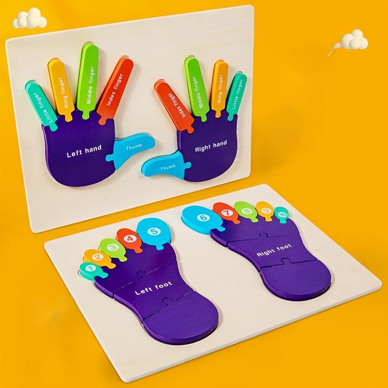 Palm Feet Busy Board Early Learning Educational Toys Puzzles Toddlers Gifts Wood Cognitive Montessori Toys for Children Kids