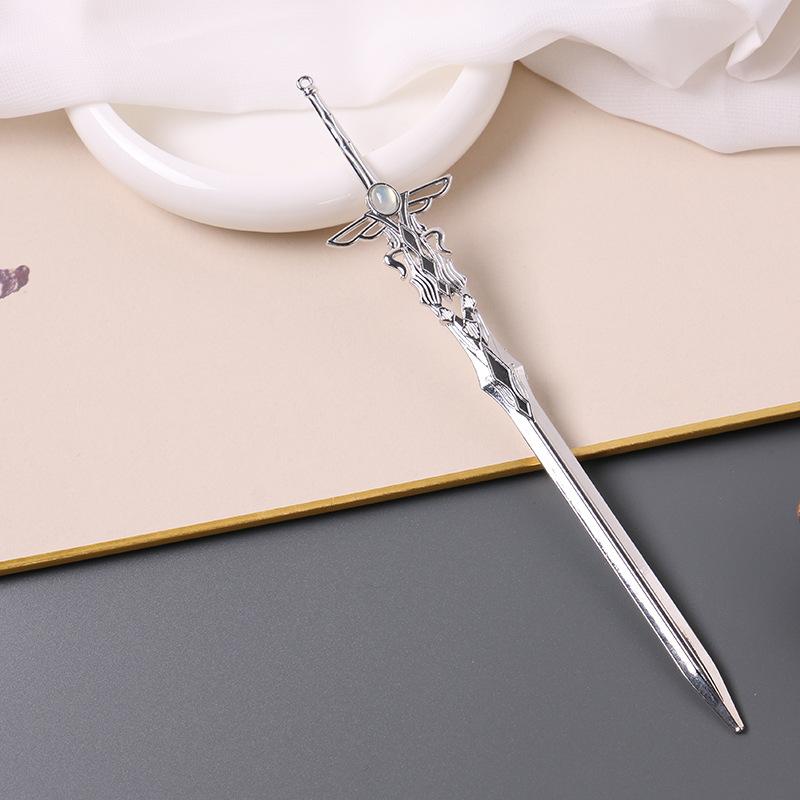 

1pc Chinese Retro Style Sword-shaped Alloy Hairpin Simple Niche Hanfu Cheongsam Daily Wear Fashion Personalized Headwear