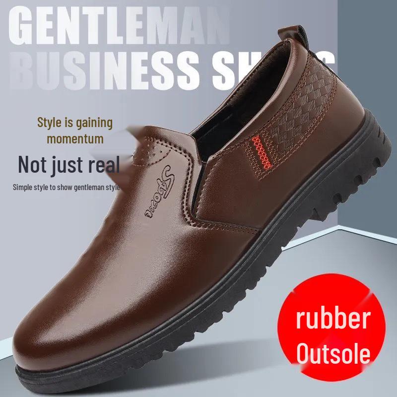 Męskie letnie wsuwane buty skórzane biznesowe casual - Oddychające i lekkie z miękką podeszwą.