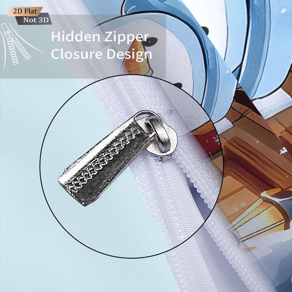 3pcs Merry Christmas Snowman Print Coreless Duvet Cover Set Multi Size Dormitory Bedding Holiday Decoration Machine Washable