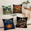 H-Happy Camping Cushion Cover Soft Short Plush Pillow Cover Smooth Cozy Texture Aesthetic Cushion Case Home Decor