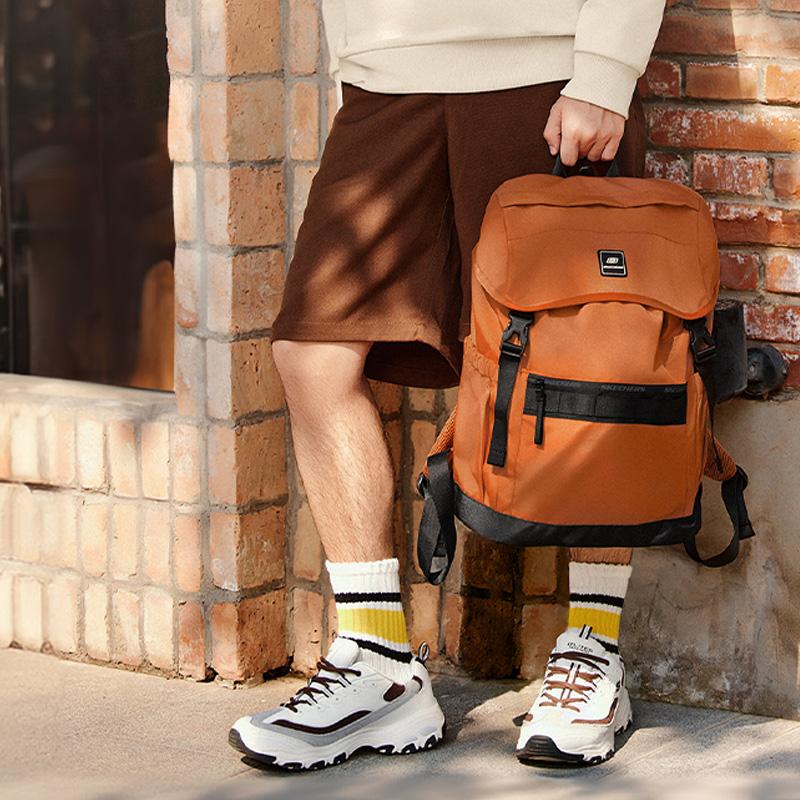 New Skechers Fabric Outdoor Bag Backpack Regular Unisex Sizzling Orange L324U038-04G4